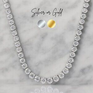 “Bellagio” LUXE 3 Prong Tennis Necklace 18” inch